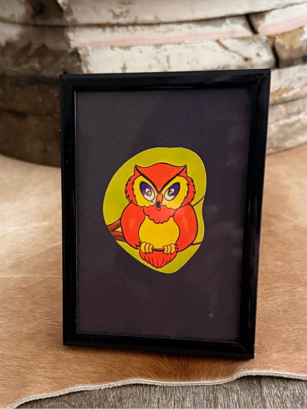 Vintage Small Owl Black Frame